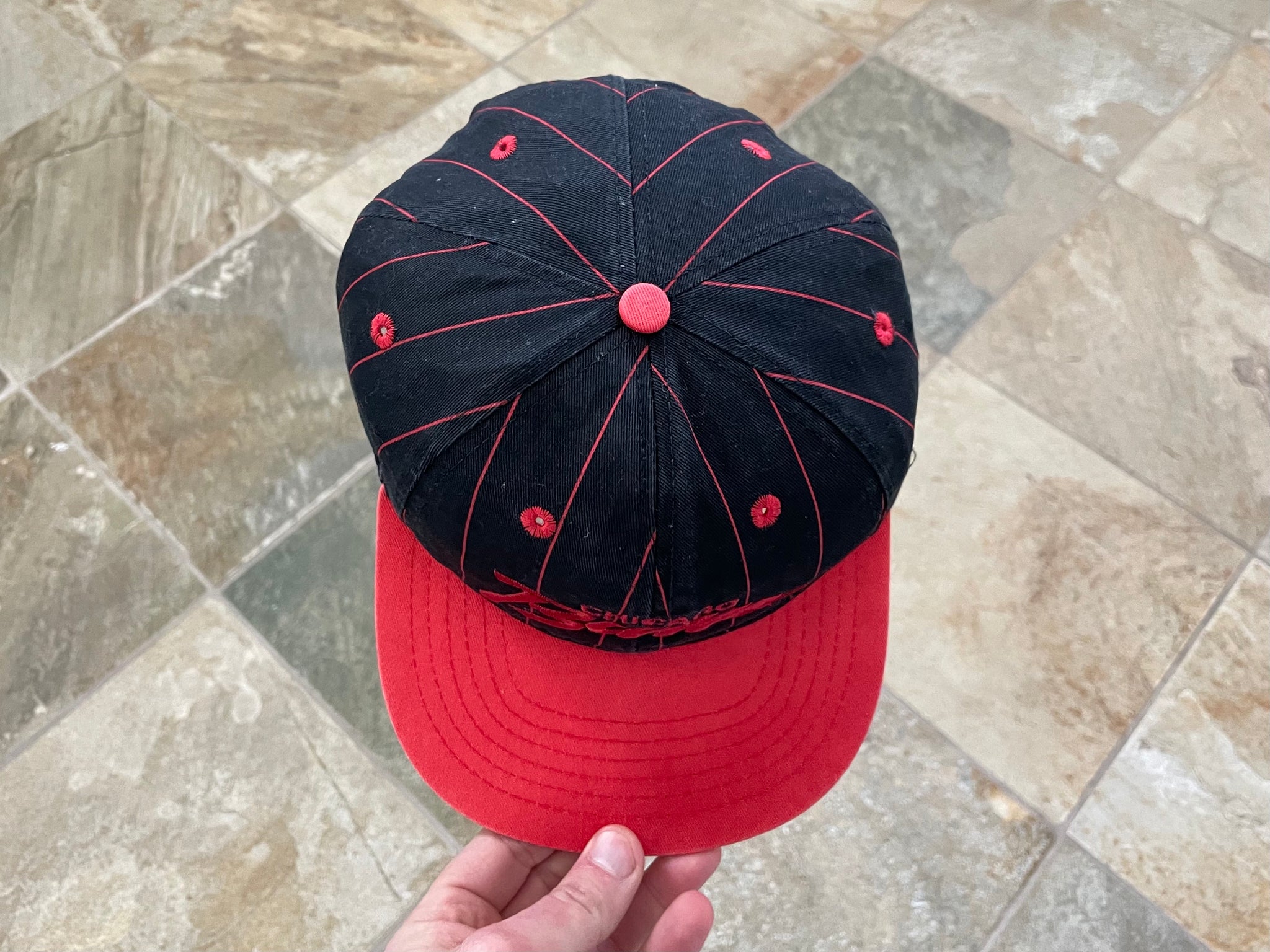 Chicago Bulls Pin Stripe Script Sports Specialties Snapback Hat Wool