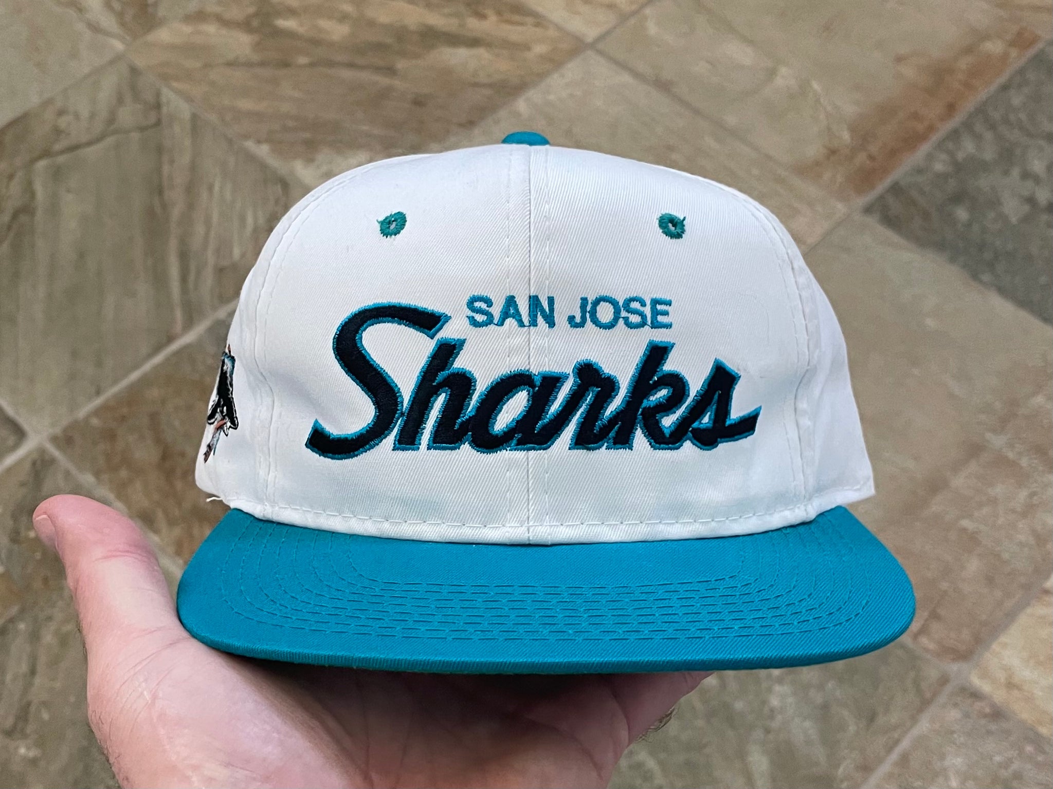 Vintage San Jose Sharks Sports Specialties Script Snapback Hockey