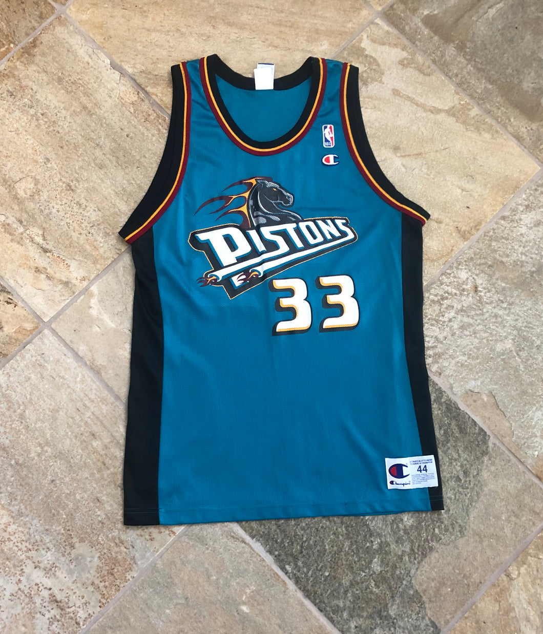 Vintage Detroit Pistons Grant Hill Champion Basketball Jersey, Size 44, Large