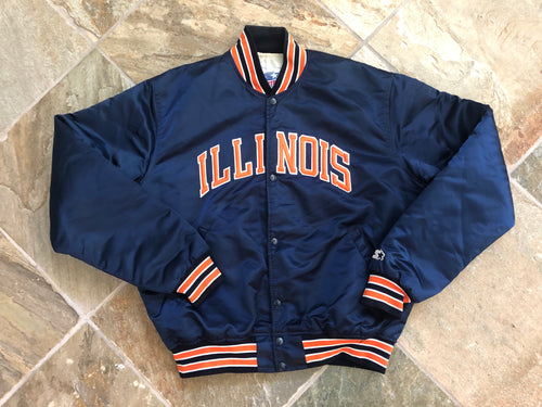 Vintage Illinois Fighting Illini Starter Satin College Jacket, Size Large