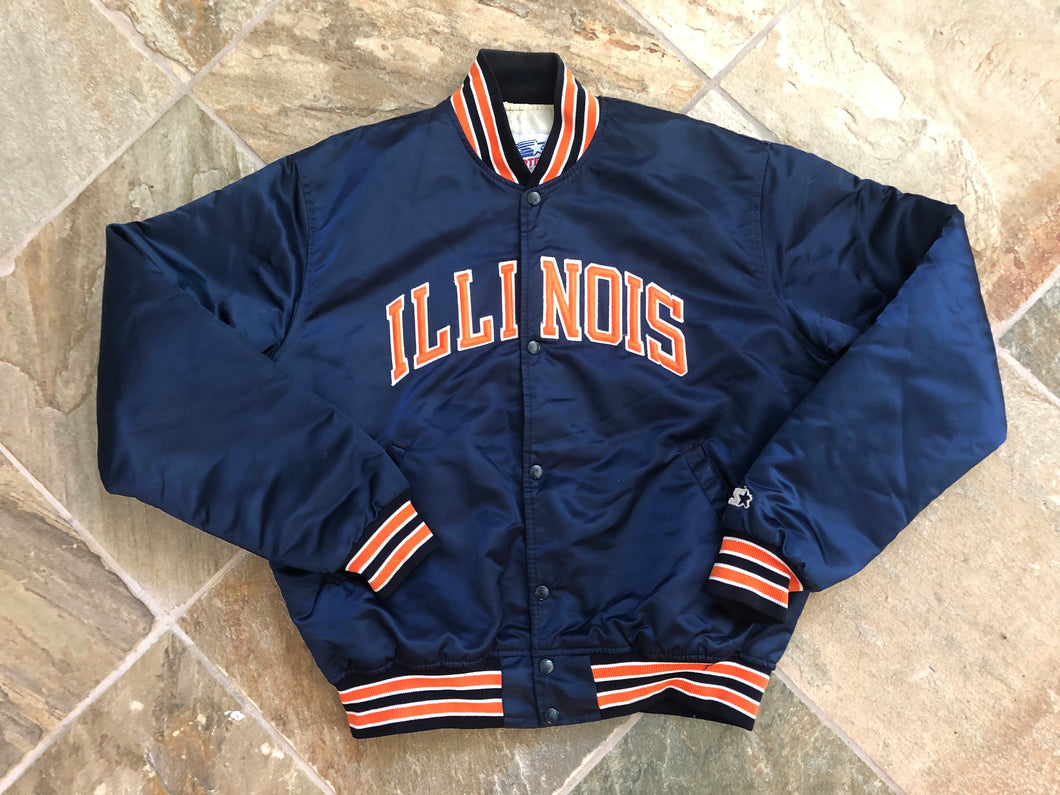 Vintage Illinois Fighting Illini Starter Satin College Jacket, Size Large