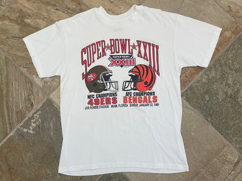 Vintage Cincinnati Bengals SF 49ers Super Bowl XXIII Football Tshirt, Size XL