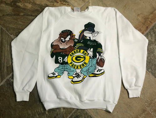 Vintage Green Bay Packers Looney Tunes Football Sweatshirt, Size Large