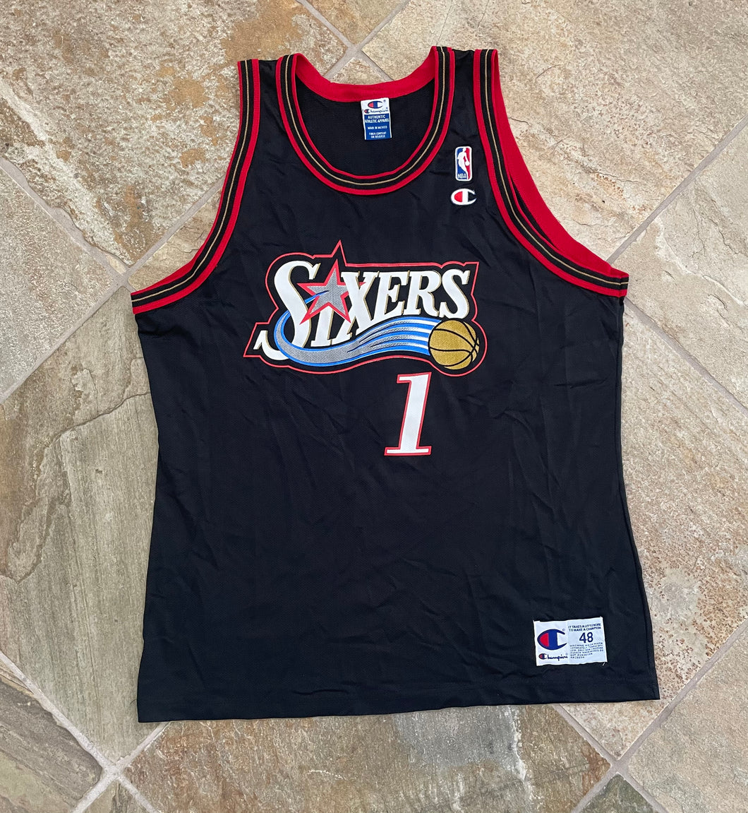 Vintage Philadelphia 76ers Tim Thomas Champion Basketball Jersey, Size 48, XL