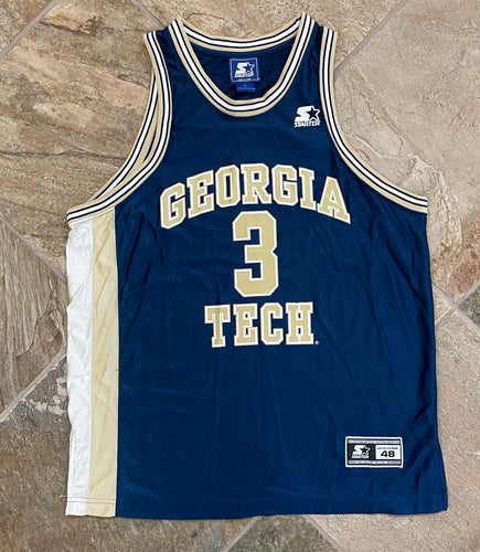 Vintage Georgia Tech Yellow Jackets Stephon Marbury Starter Basketball Jersey, Size 48, XL