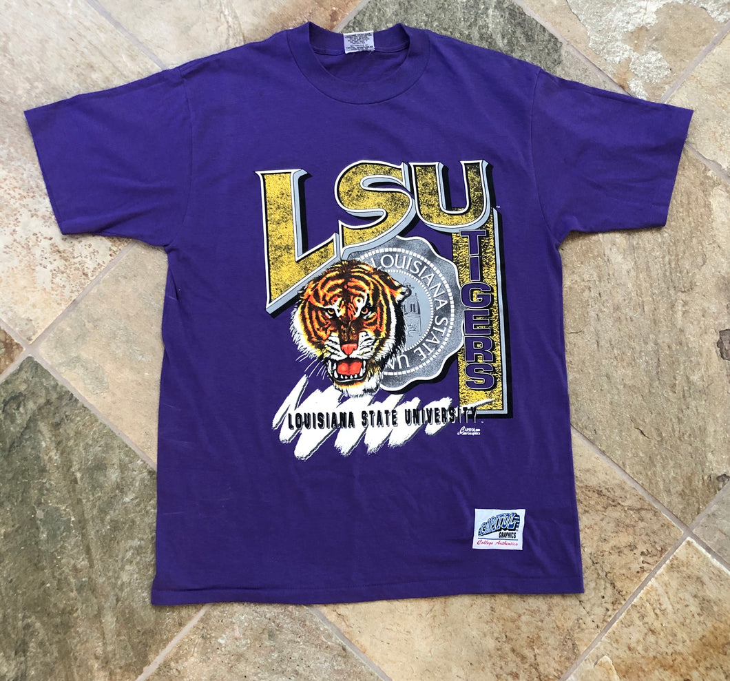 Vintage LSU Tigers Capital College Tshirt, Size Large