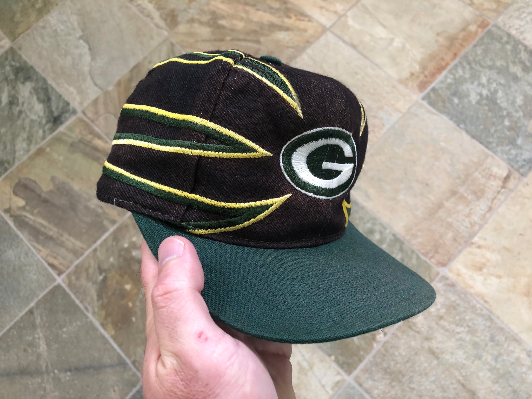 Vintage Green Bay Packers Snapback Hat Drew Pearson All Over Color