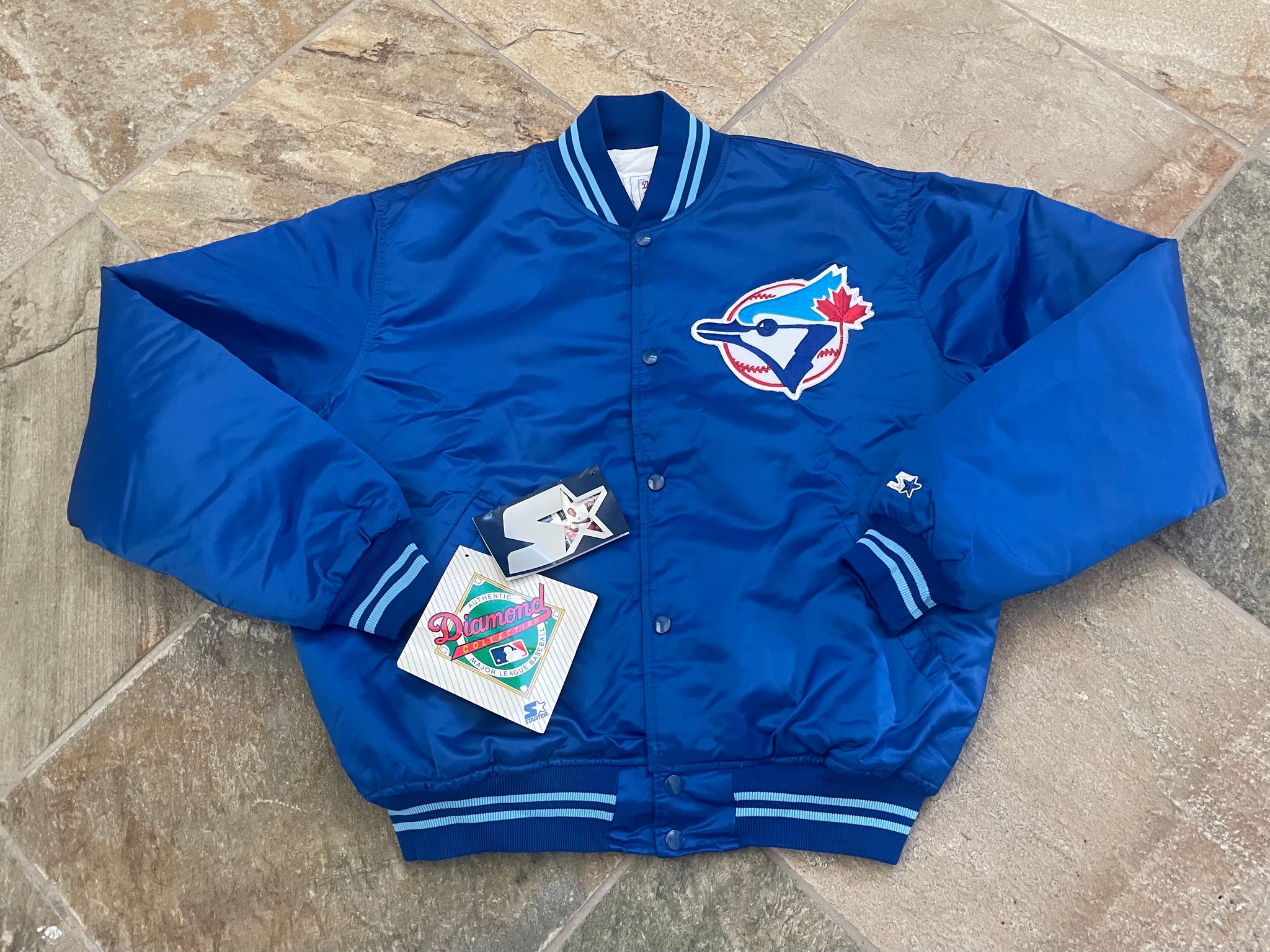 Vintage 90s Toronto Blue Jays Sand Knit MLB Jersey Mens Size 
