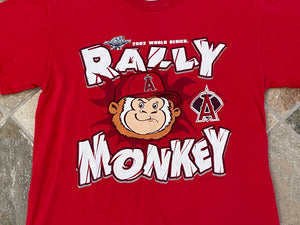 Vintage Anaheim Angels Rally Monkey World Series Baseball Tshirt, Size Medium