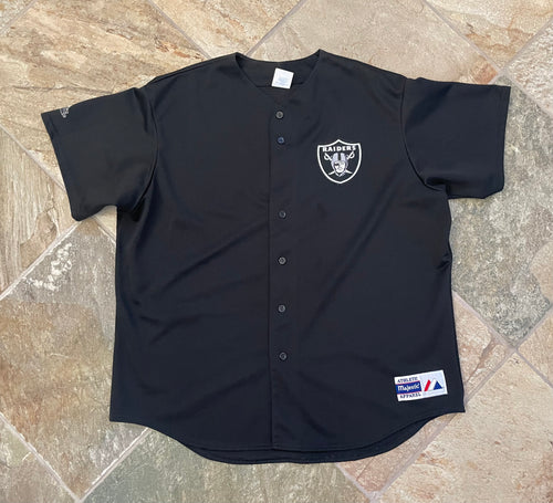 Vintage Oakland Raiders Majestic Baseball Football Jersey, Size XXL