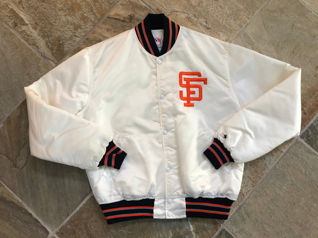 Vintage San Francisco Giants White Starter Satin Baseball Jacket, Size Large
