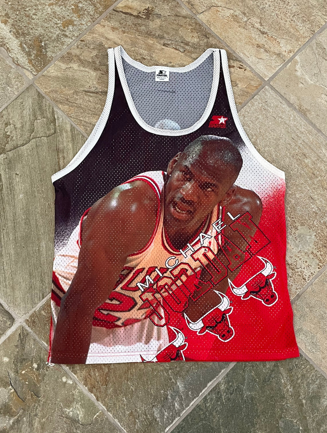 Vintage Chicago Bulls Michael Jordan Starter Basketball Jersey, Size Large
