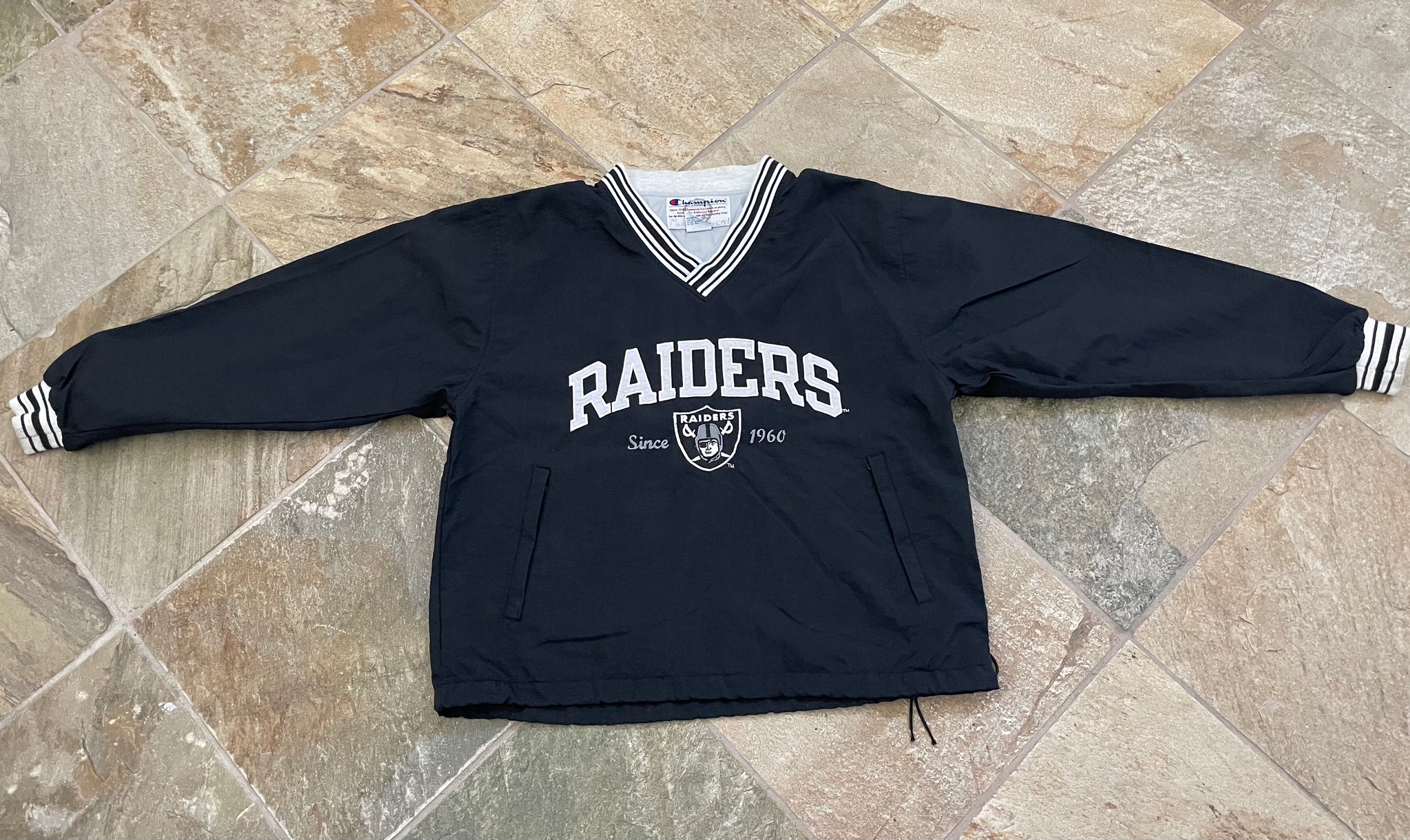 Vintage Oakland Raiders Champion Windbreaker Football Jacket, Size