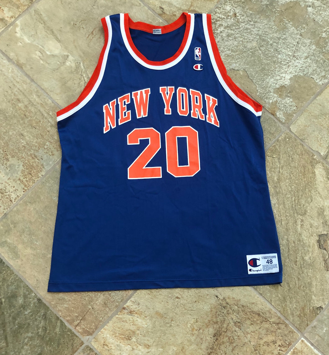 Vintage New York Knicks Allan Houston Champion Basketball Jersey, Size 48