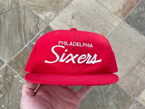 Vintage Philadelphia 76ers Sports Specialties Script Snapback Basketball Hat