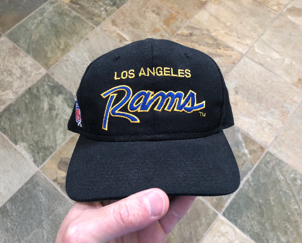 Vintage Los Angeles Rams Sports Specialties Script Black Dome Snapback Football Hat