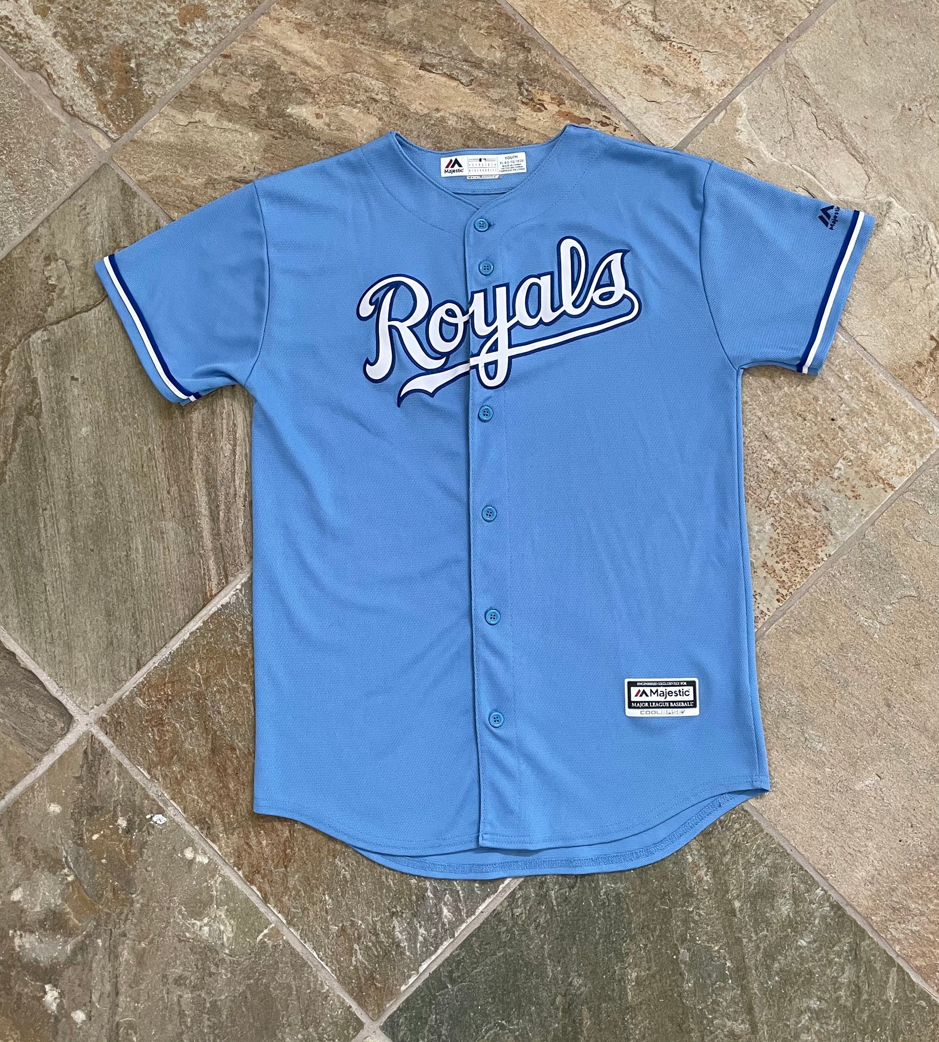  MLB Boys' Kansas City Royals Button Down Jersey with