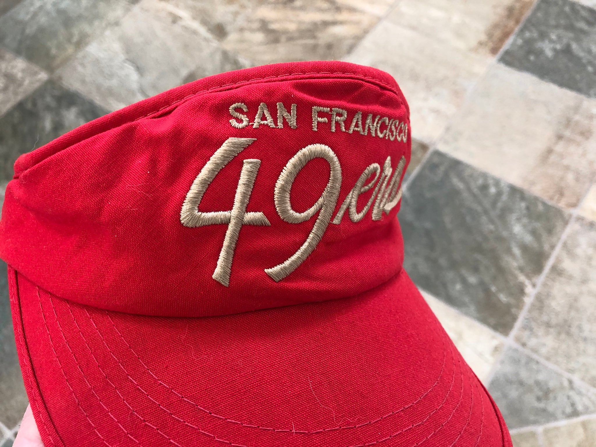 Vintage 90s San Francisco 49ers Script Logo Sun Visor Hat Sports  Specialties