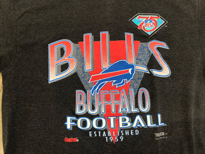 Vintage Buffalo Bills Trench 75th Anniversary Football Tshirt, Size XL
