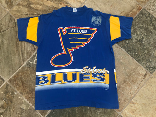 Vintage St. Louis Blues Salem Sportswear All Over Hockey Tshirt, Size XL