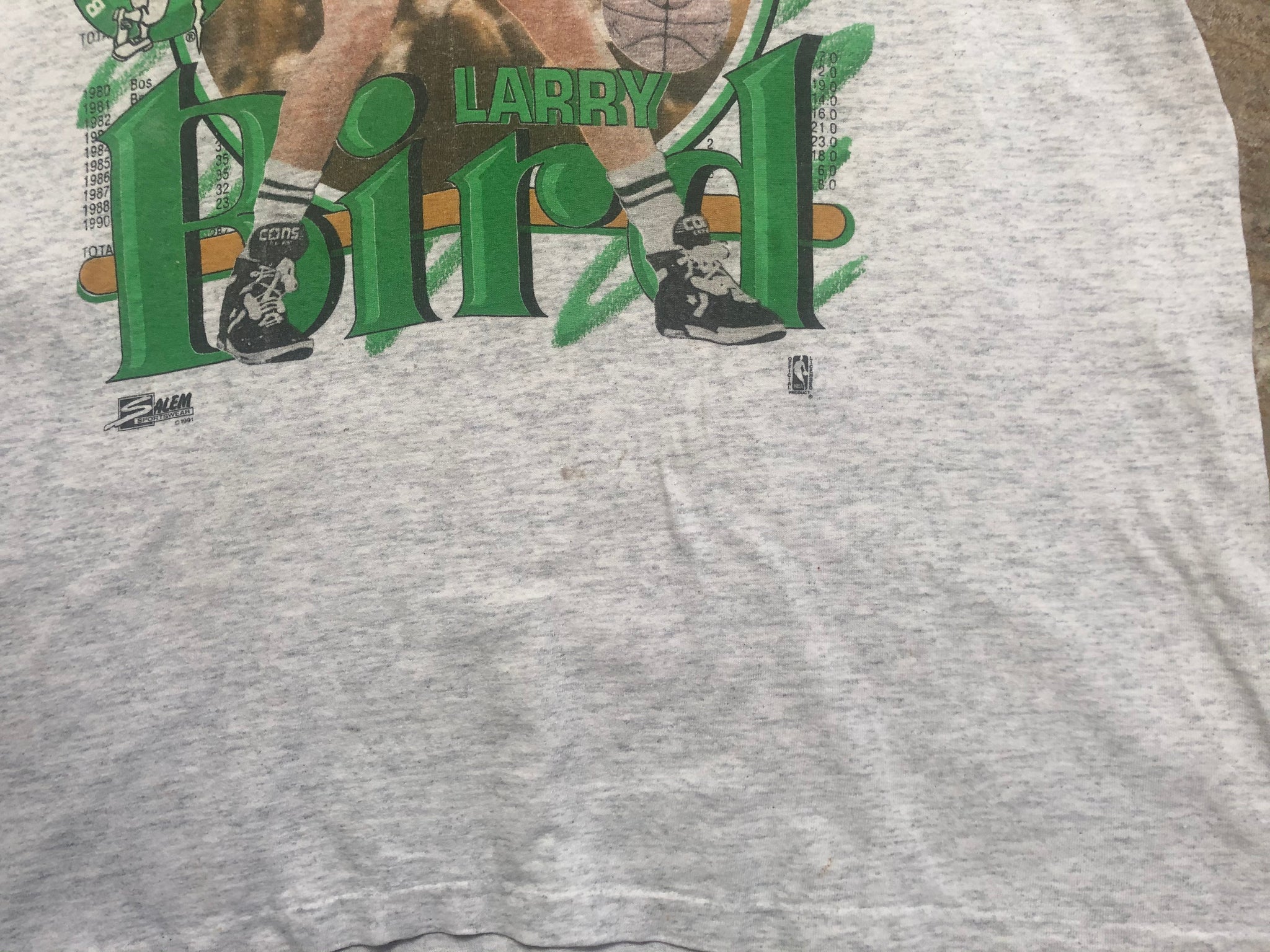 Vintage 1990 Larry Bird Boston Celtics T-shirt by Salem