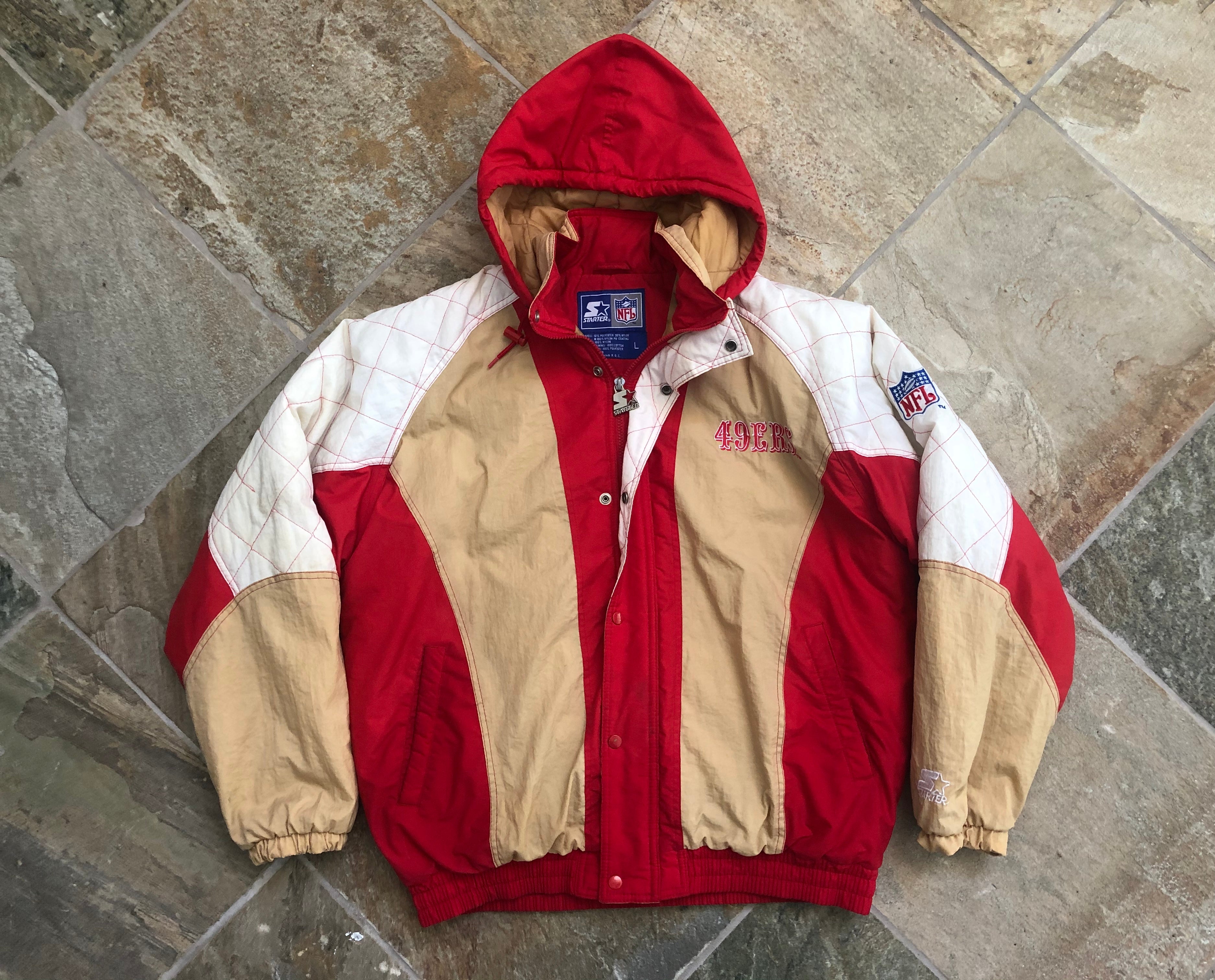 ジャケット・アウター 49ers Starter anorak parka L Vintage 90s San Francisco 49ers Pullover Parka Jacket by