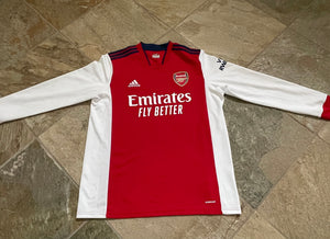 Arsenal Premier League Adidas Long Sleeve Soccer Jersey, Size XL