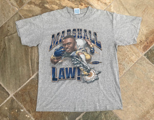 Vintage St. Louis Rams Marshall Faulk Cartoon Football Tshirt, Size Large