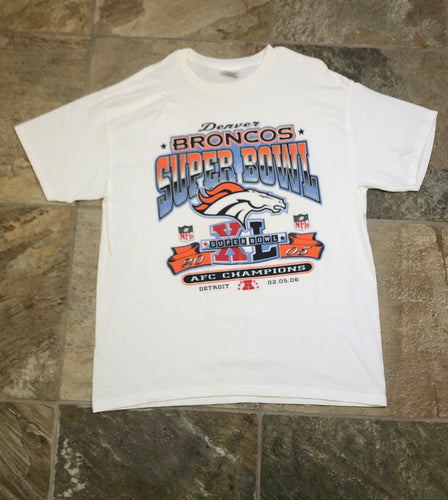 Vintage Denver Broncos Broncos Super Bowl XL Phantom Football Tshirt, Size XL