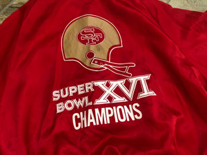 Vintage San Francisco 49ers Super Bowl XVI Champions Satin Football Jacket, Size XL