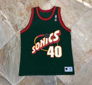 Vintage Seattle SuperSonics Shawn Kemp Champion Basketball Jersey, Size 48, XL