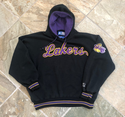 Vintage Los Angeles Lakers Starter Hooded Basketball Sweatshirt, Size Large