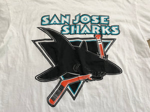 Vintage San Jose Sharks Big Logo Hockey Tshirt, Size XL