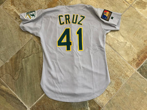 Vintage Oakland Athletics Game Worn, Team Issued Fausto Cruz Russell Athletic Diamond Collection Baseball Jersey, Size 44, Large
