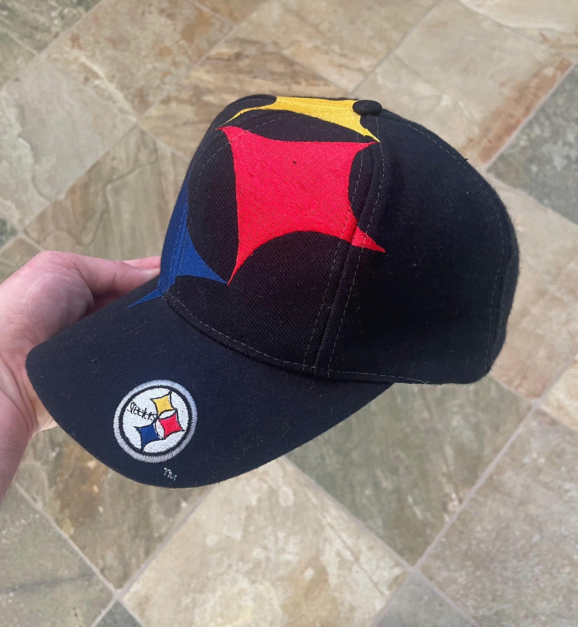 Vintage Pittsburg Steelers NFL Snapback Big Logo Spellout Football AJD Hat  NWT