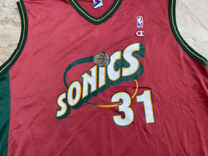 Vintage Seattle SuperSonics Brent Barry Champion Basketball Jersey, Size 48, XL