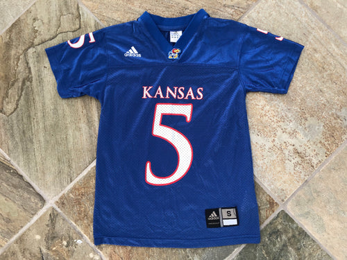 Kansas Jayhawks Adidas Youth College Football Jersey, Size Small, 6-8