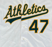 Load image into Gallery viewer, Vintage Oakland Athletics Miguel Jimenez Game Worn Russell Athletic Baseball Jersey, Size 46, XL