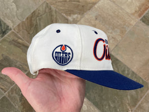 Vintage Edmonton Oilers Sports Specialties Script Snapback Hockey Hat