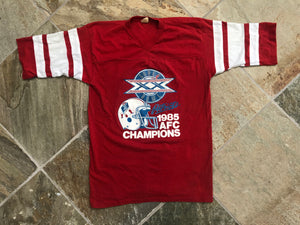 Vintage New England Patriots Super Bowl XX Logo 7 Football Tshirt, Size Medium