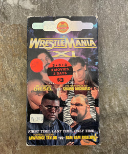 Vintage WWF WWE Wrestlemania XI VHS Tape, Stickers ###