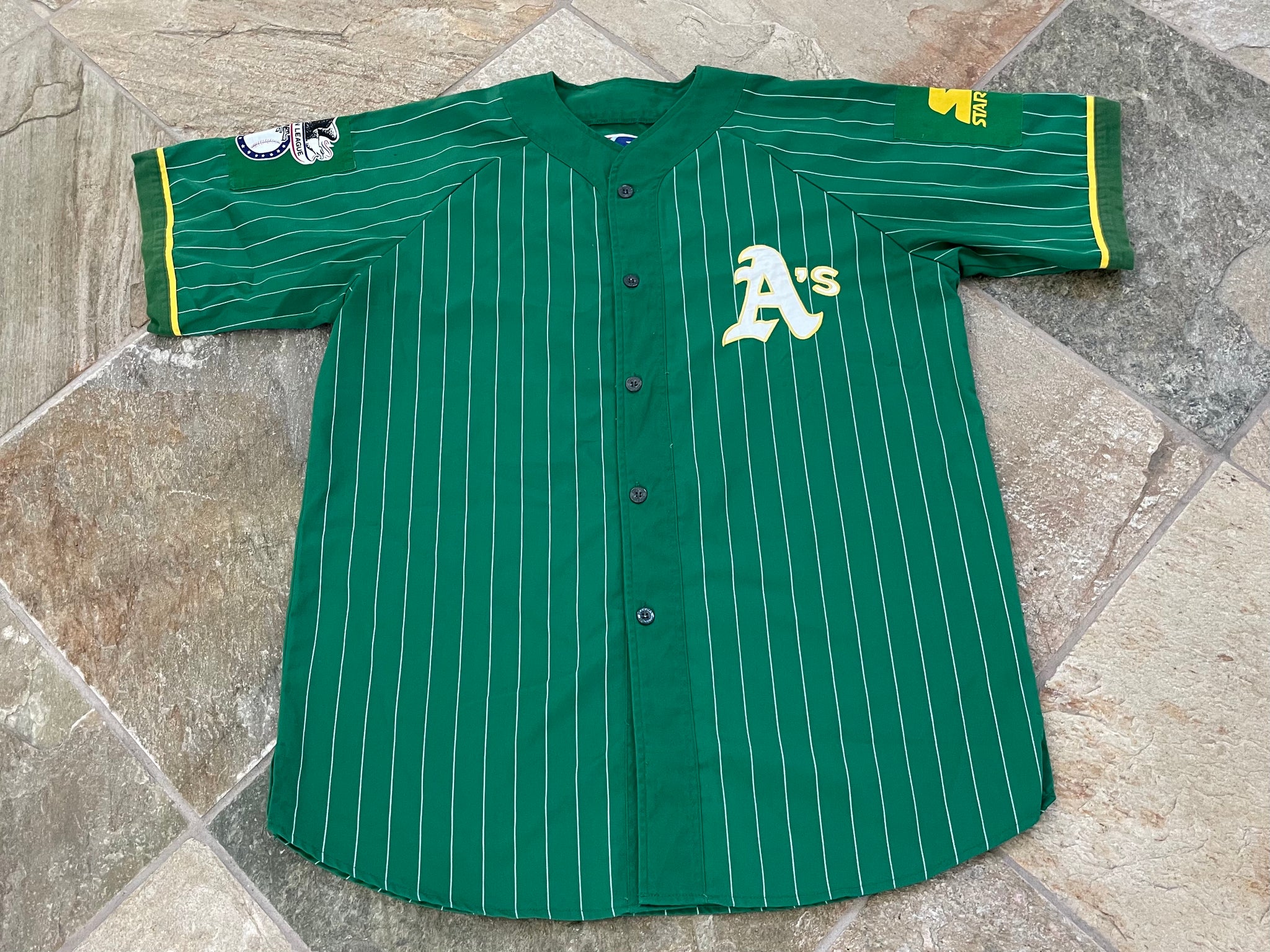 Vintage Oakland Athletics Sand Knit Baseball Jersey, Size Youth Large, –  Stuck In The 90s Sports
