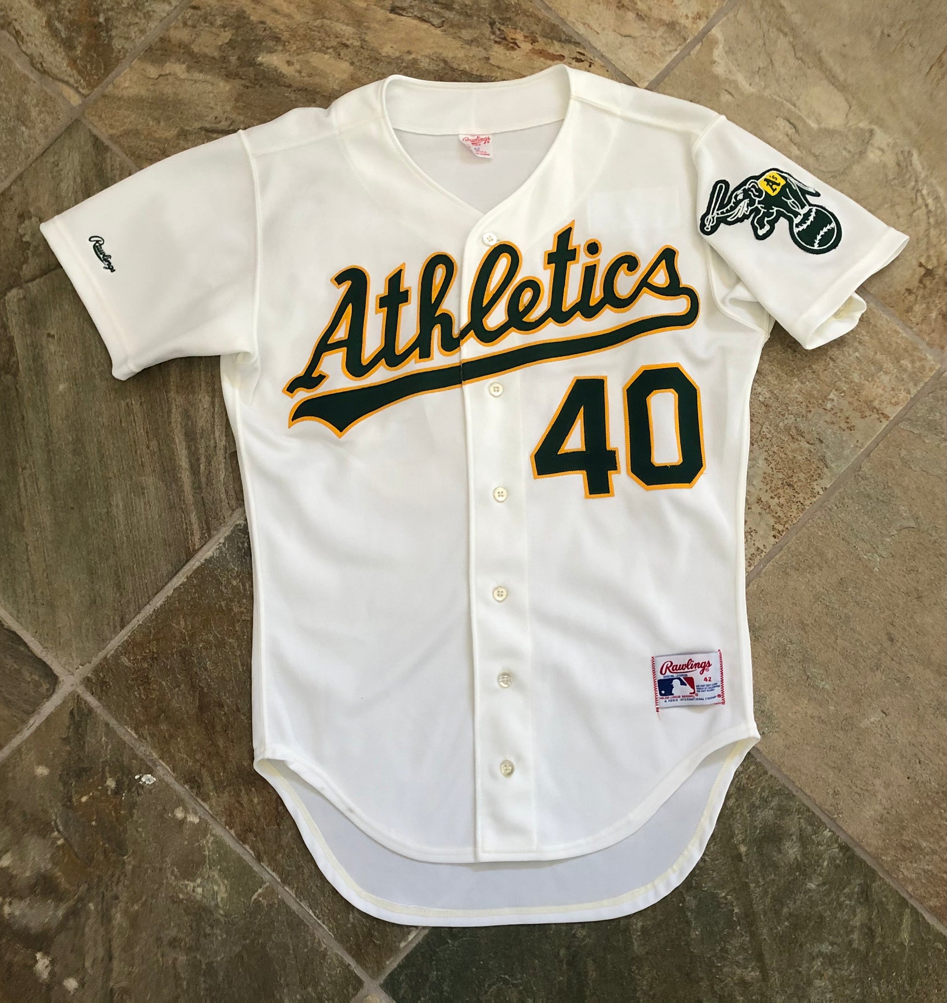 Vintage Authentic 80s Oakland Athletics A's Jersey by Rawlings Size 50  Sewn