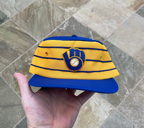 Vintage Milwaukee Brewers Sports Specialties Pill Box Snapback Baseball Hat