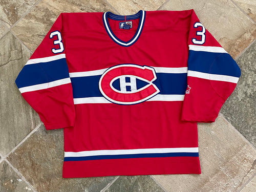 Vintage Montreal Canadiens Patrick Roy Starter Hockey Jersey, Size Large