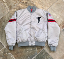 Load image into Gallery viewer, Vintage Atlanta Falcons Starter Silver Satin Football Jacket, Size Large