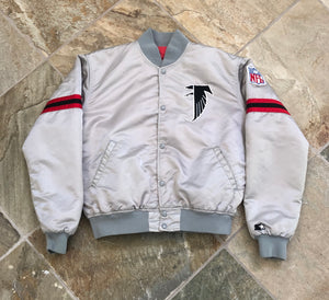 Vintage Atlanta Falcons Starter Silver Satin Football Jacket, Size Large