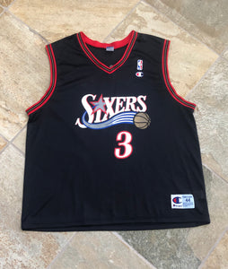Vintage Philadelphia 76ers Allen Iverson Champion Basketball Jersey, Size 44