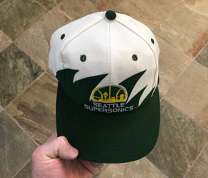 Vintage Seattle SuperSonics Logo Athletic Sharktooth Snapback Basketball Hat