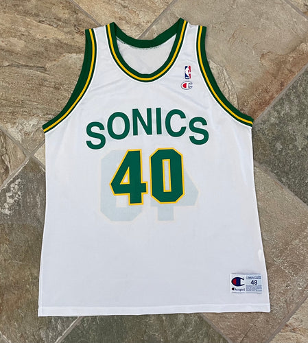 Vintage Seattle SuperSonics Shawn Kemp Champion Basketball Jersey, Size 48, XL